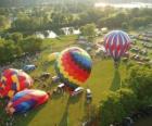 Sıcak hava balon festivali havadan görünümü